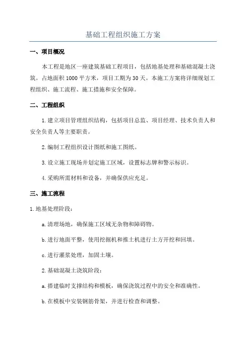 基础工程组织施工方案