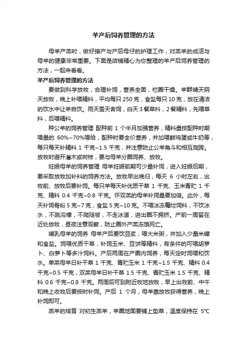 羊产后饲养管理的方法