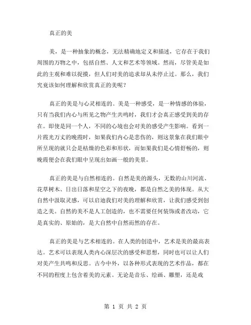 真正的美作文范文