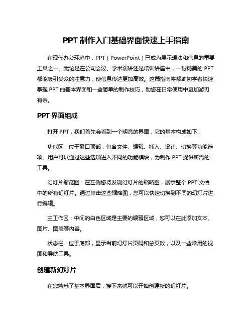PPT制作入门基础界面快速上手指南