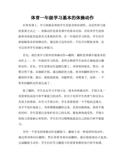 体育一年级学习基本的体操动作