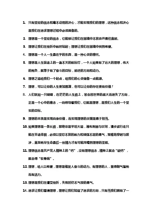理想信念总结语