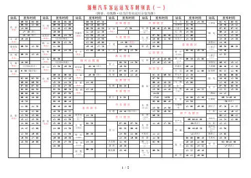 锦州汽车客运站发车时刻表一