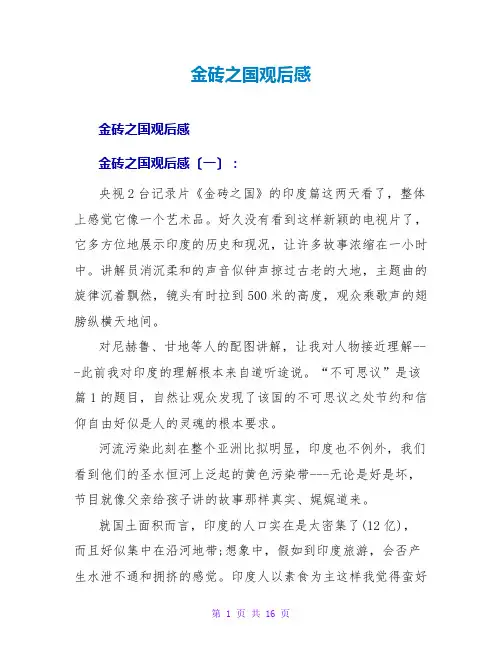 金砖之国观后感
