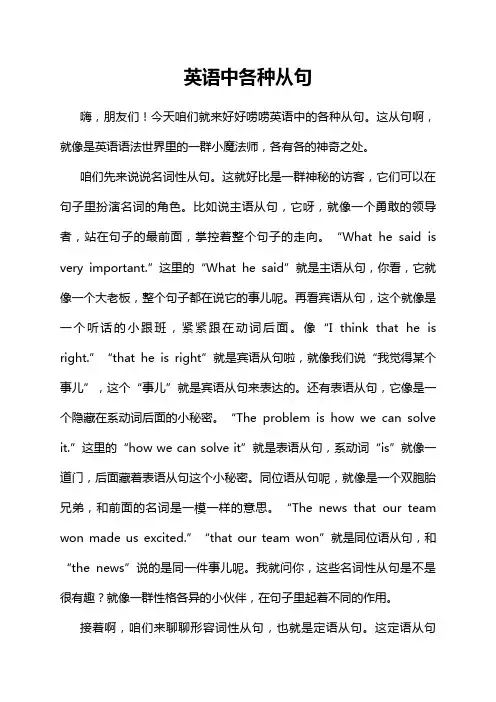 英语中各种从句