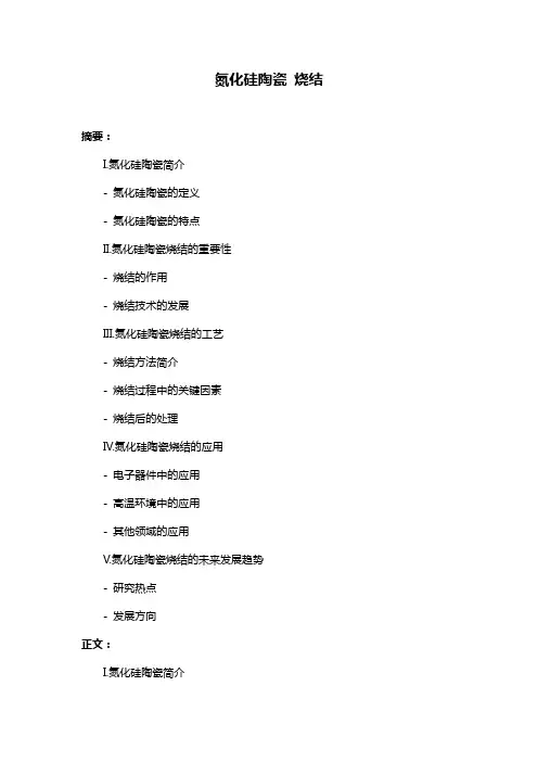 氮化硅陶瓷 烧结