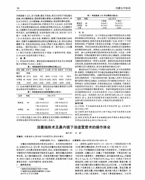 泪囊摘除术及鼻内镜下泪道置管术的操作体会