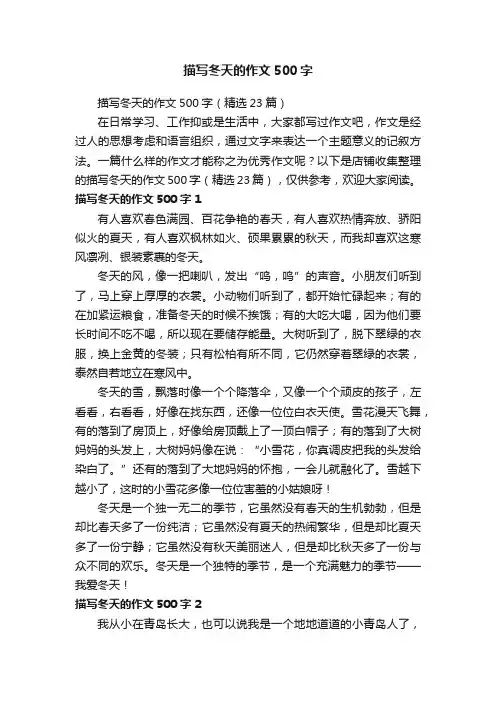 描写冬天的作文500字