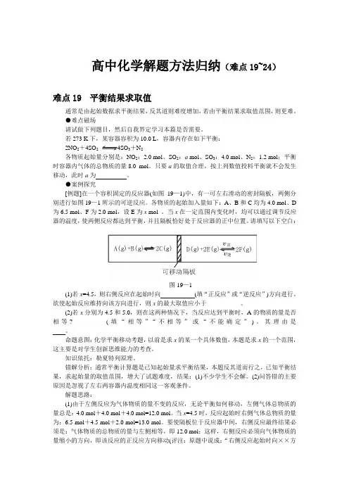 高中化学解题方法归纳(难点19~24)