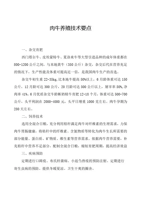 肉牛养殖技术要点