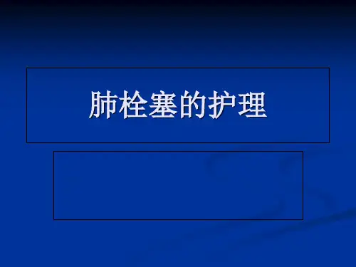 肺栓塞的护理PPT课件
