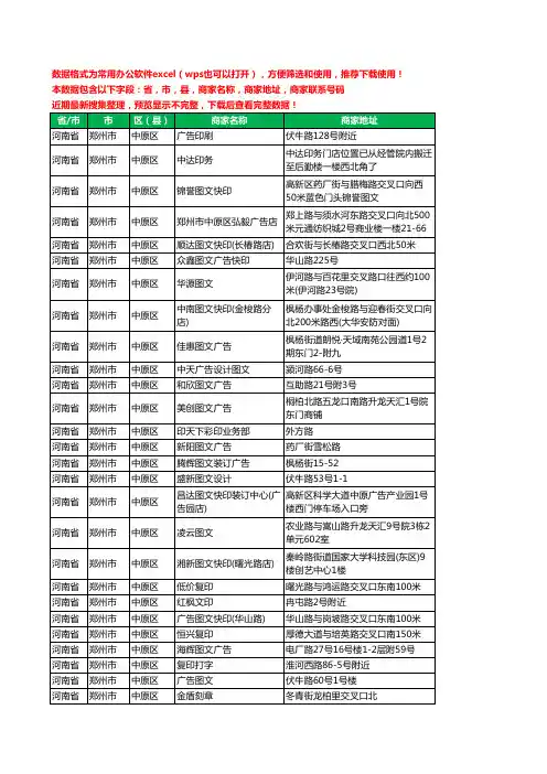 2020新版河南省郑州市中原区复印工商企业公司商家名录名单黄页联系电话号码地址大全306家