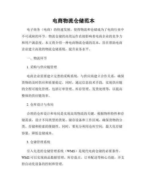电商物流仓储范本
