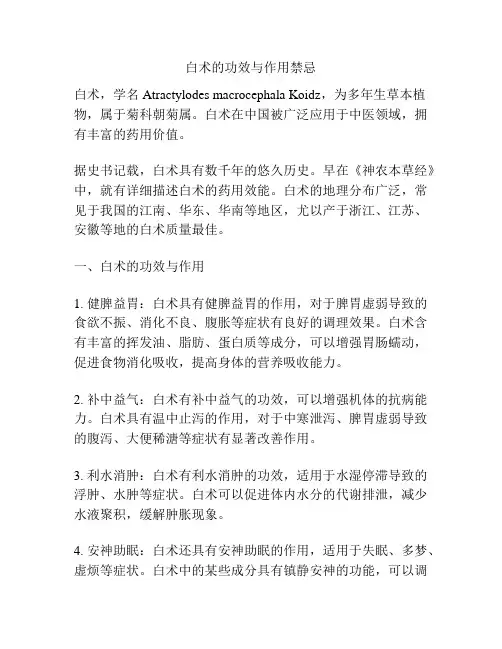 白术的功效与作用禁忌