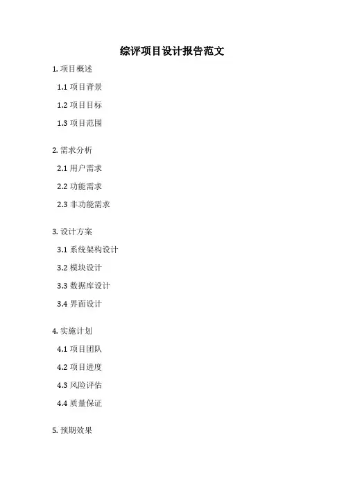 综评项目设计报告范文