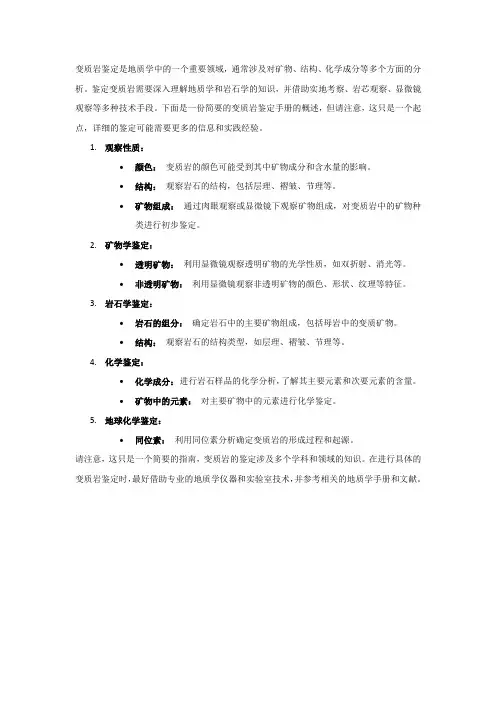 变质岩鉴定手册