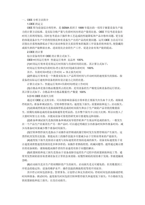 OEE分析方法简介
