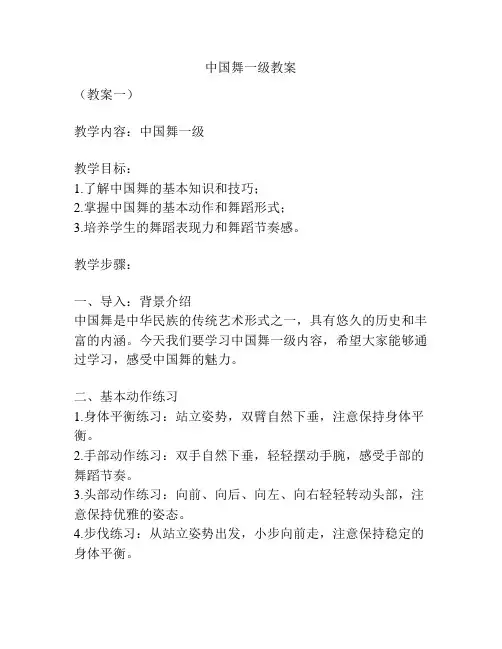 中国舞一级教案