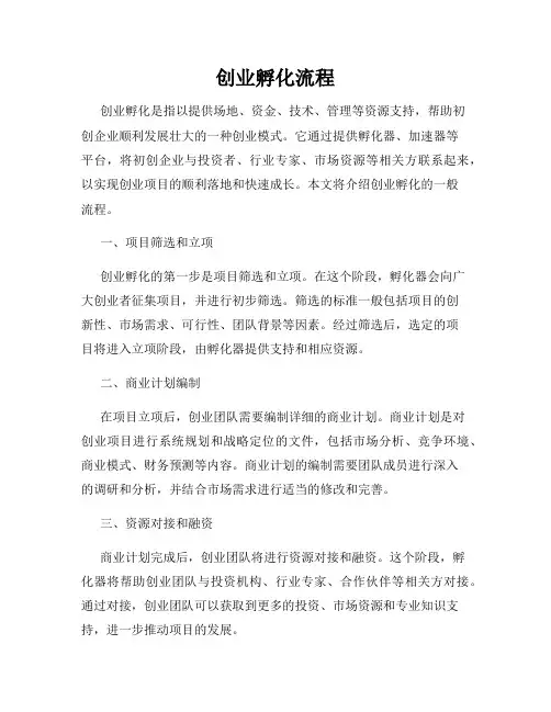 创业孵化流程