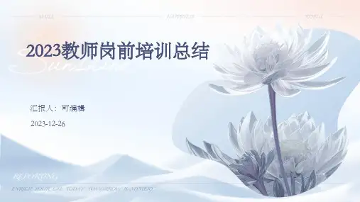 2023教师岗前培训总结(精选)ppt