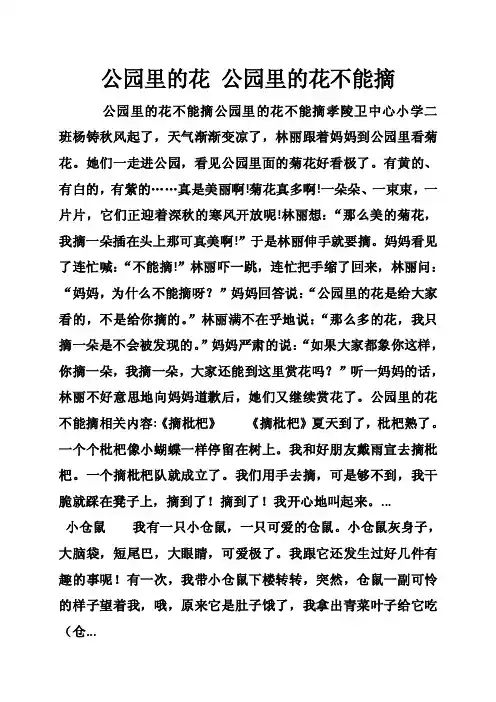 公园里的花公园里的花不能摘
