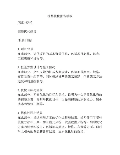 桩基优化报告模板