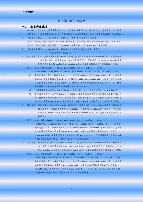 第七章 继承和派生
