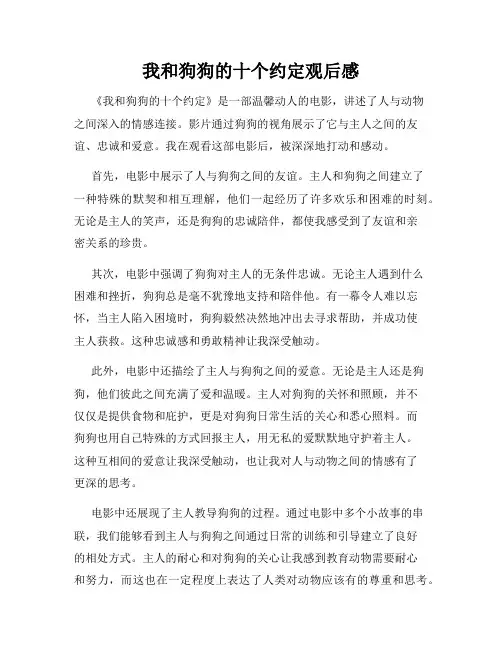 我和狗狗的十个约定观后感