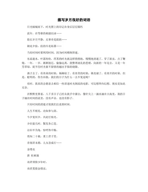 描写岁月很好的词语