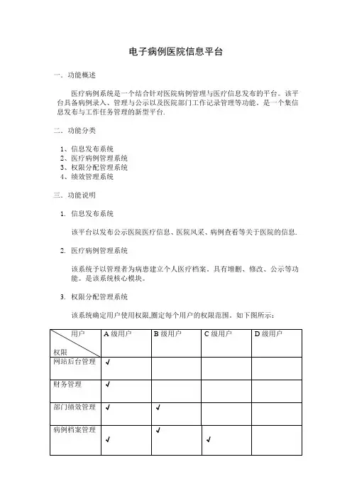 医疗管理系统【范本模板】