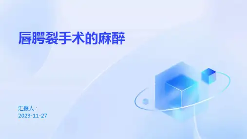 唇腭裂手术的麻醉案例分享讲课