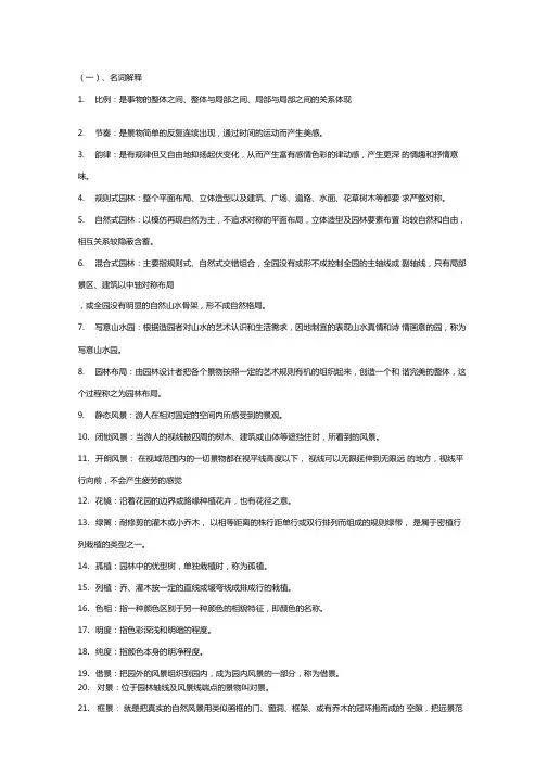 园林规划设计试题库