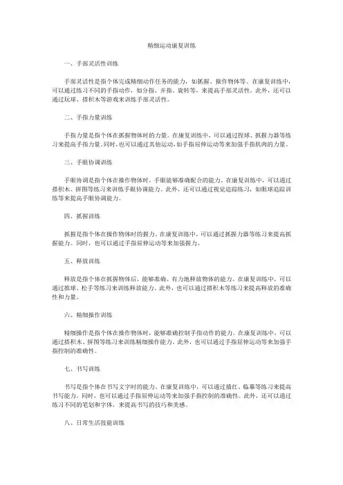 精细运动康复训练