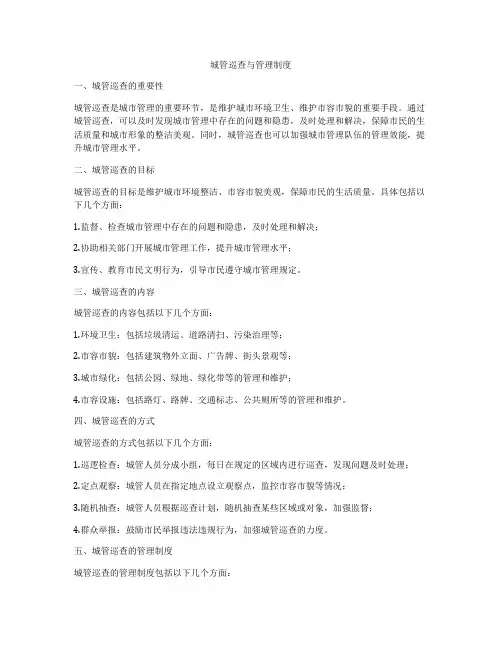 城管巡查与管理制度
