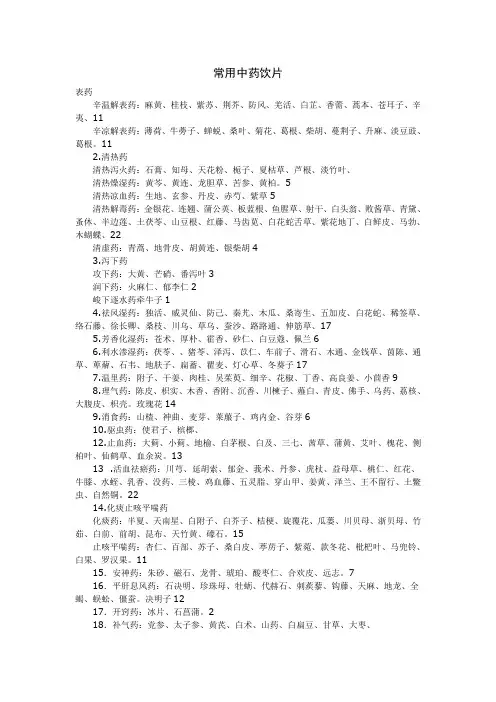 常用中药饮片