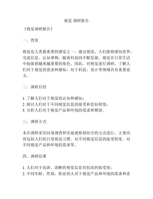 视觉 调研报告