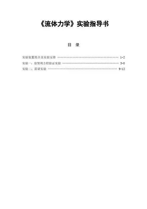 流体力学实验指导书