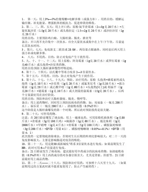 肉鸡用药程序