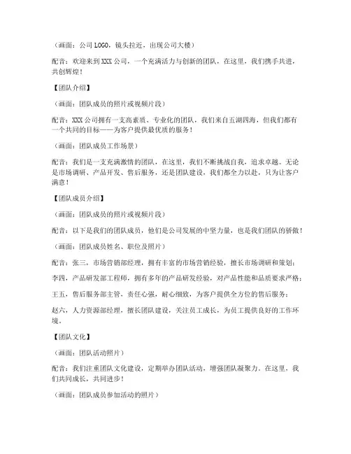 公司团队介绍短视频文案