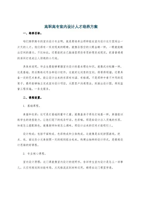 高职高专室内设计人才培养方案