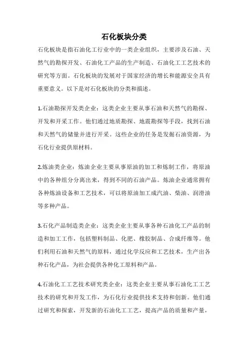 石化板块分类
