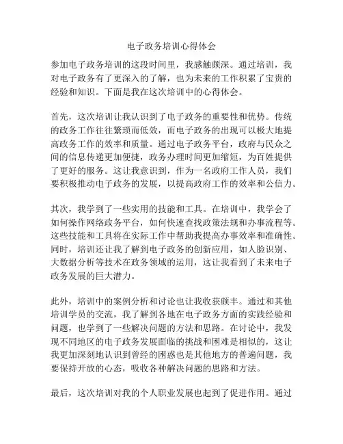 电子政务培训心得体会