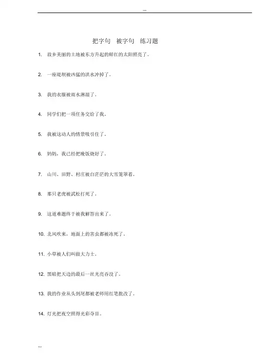 把字句被字句练习题