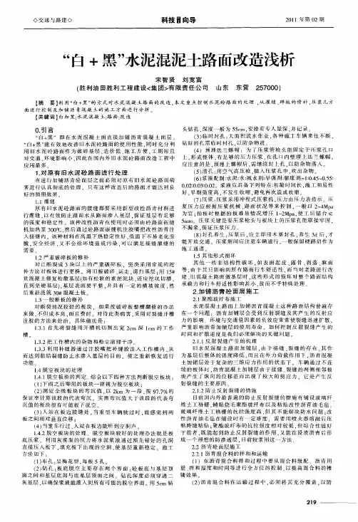 “白+黑”水泥混泥土路面改造浅析