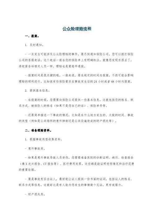 公众险理赔流程