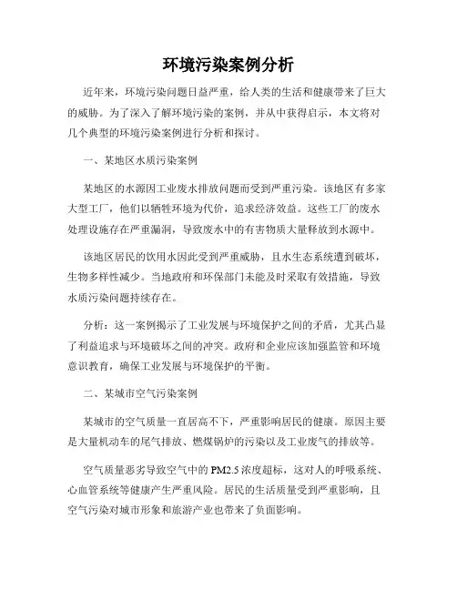 环境污染案例分析