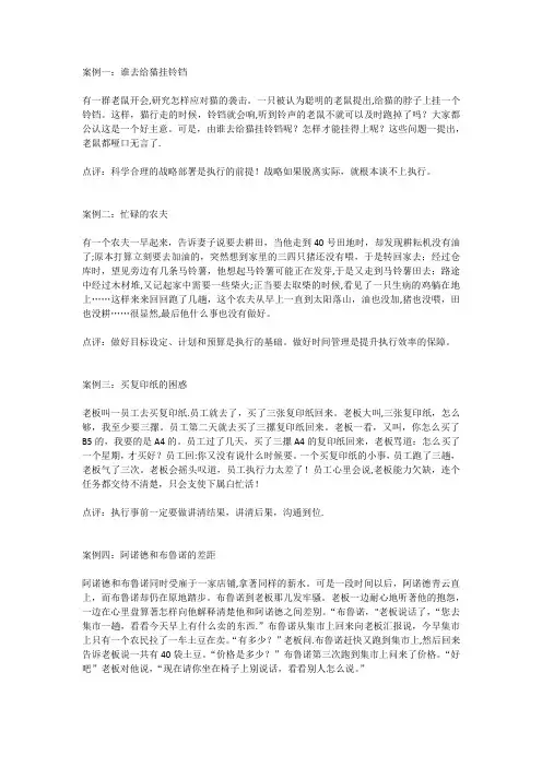 团队执行力的九大经典案例分析