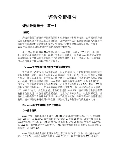 评估分析报告