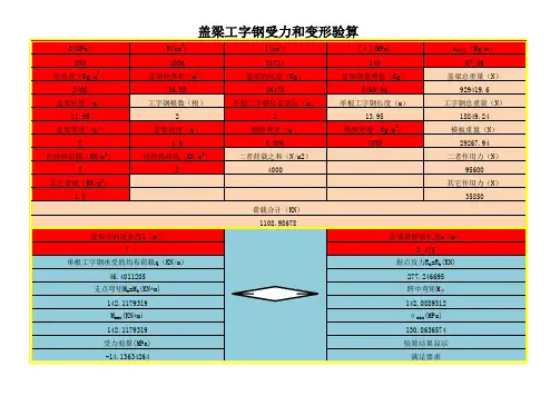 工字钢受力和变形验算