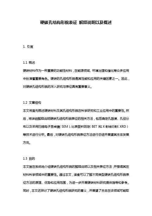 硬碳孔结构形貌表征_解释说明以及概述